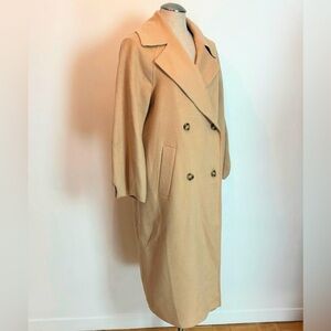 Zara Beige Double-Breasted Trench Coat